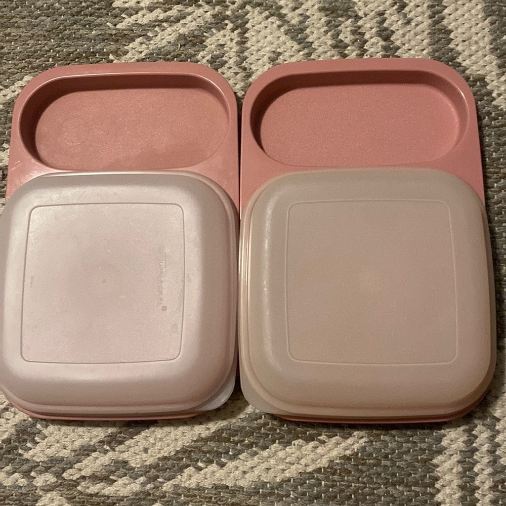 Dusty rose Tupperware set of two